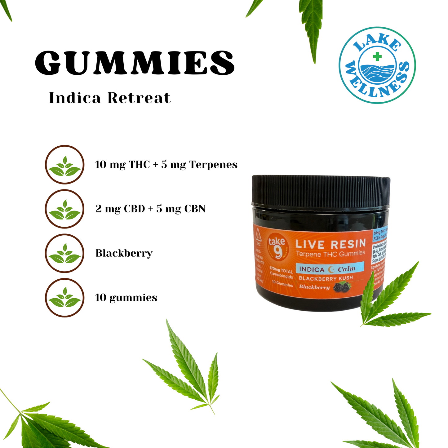 Calm Indica - Blackberry Kush (10mg THC / 2mg CBD / 5mg CBN / 5mg Terpenes)