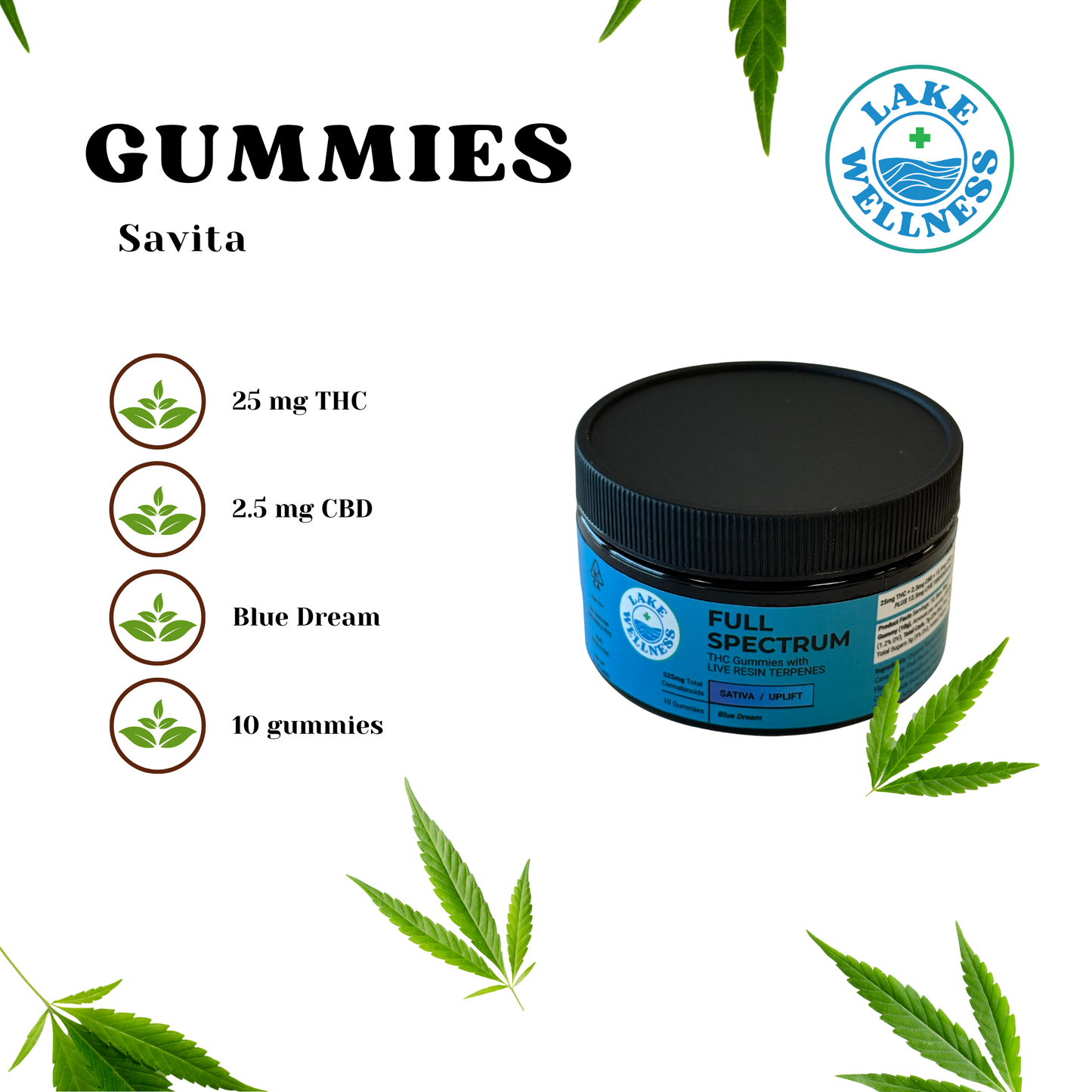 Blue Dream Sativa 525mg (25mg THC / 2.5mg CBD / 12.5mg CBG / 12.5mg CBC / 12.5mg Terpenes)