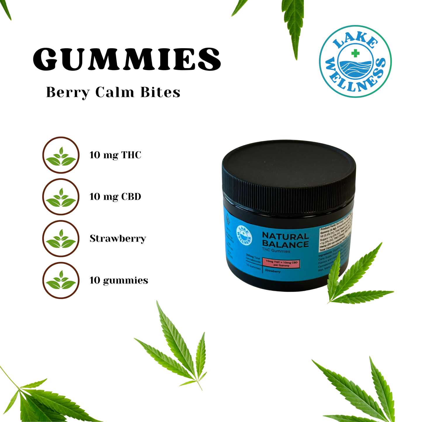 Strawberry 200mg (10mg CBD / 10mg THC) - Perfect Balance