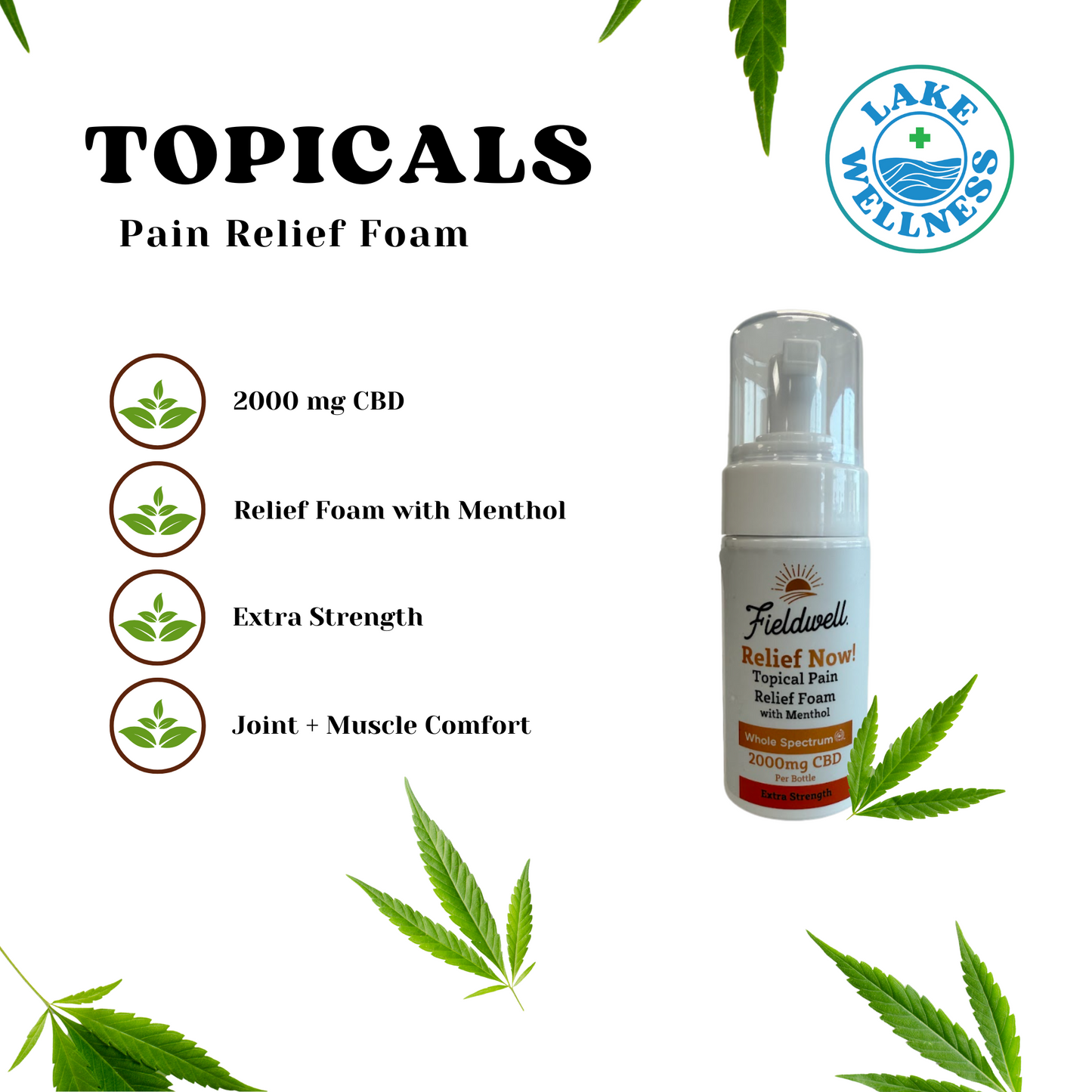Topical Pain Relief Foam (2000mg CBD)