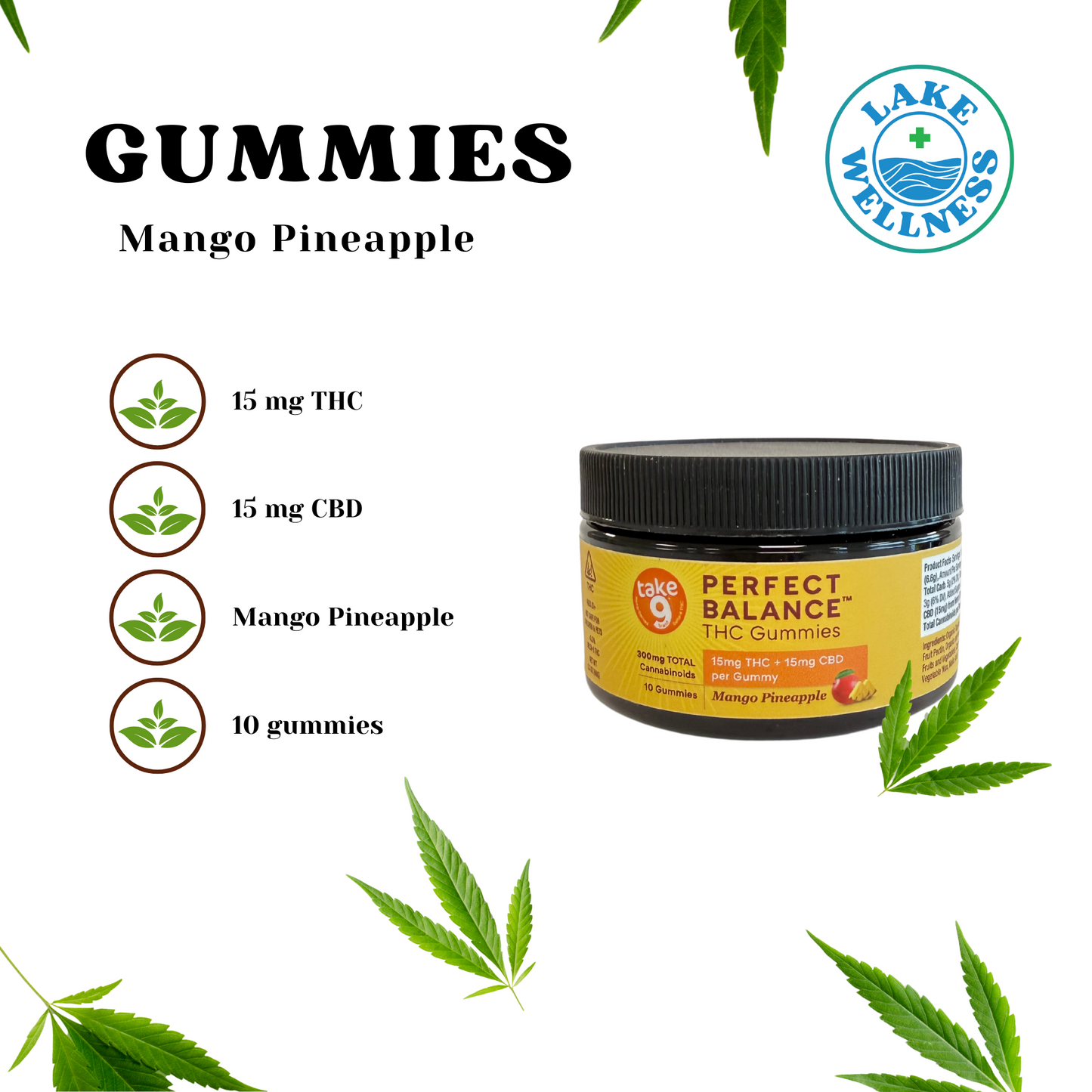 Mango Pineapple 300mg (15mg CBD / 15mg THC) - Perfect Balance