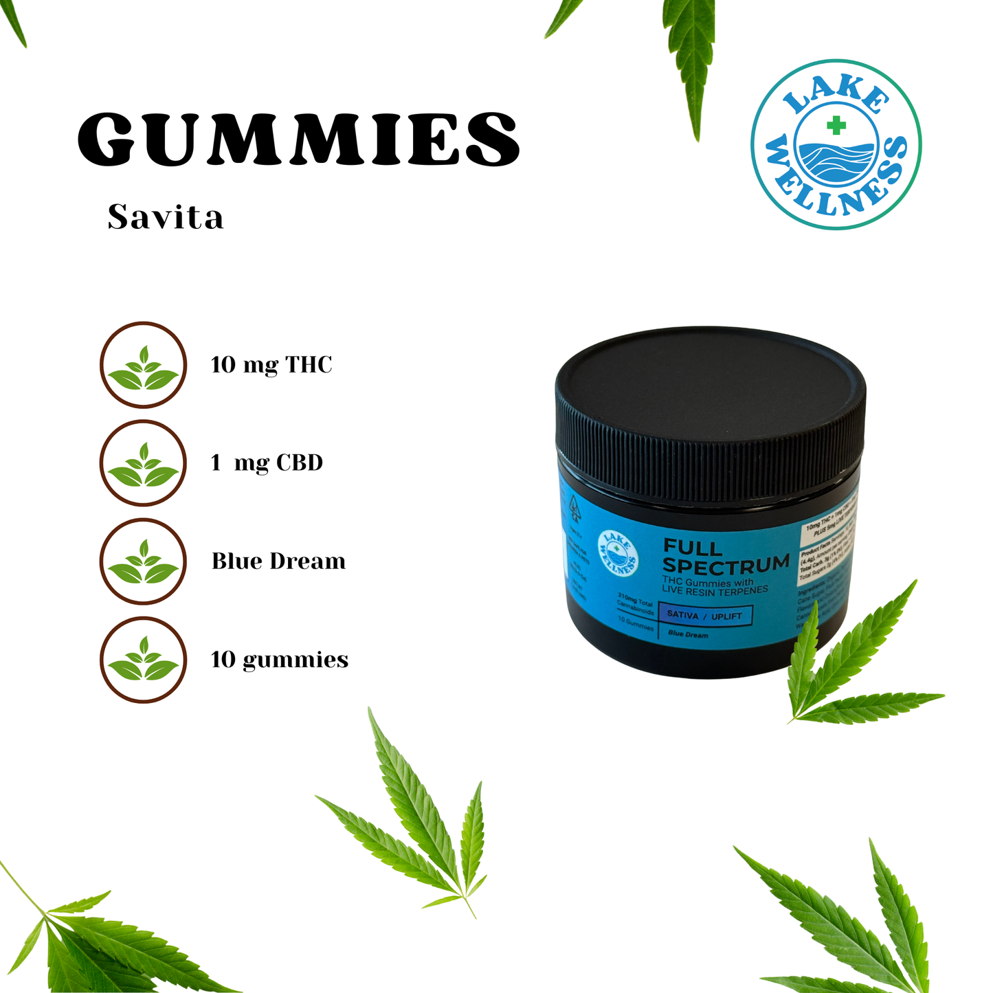 Blue Dream Sativa 210mg (10mg THC / 1mg CBD / 5mg CBG / 5mg CBC / 5mg Terpenes)