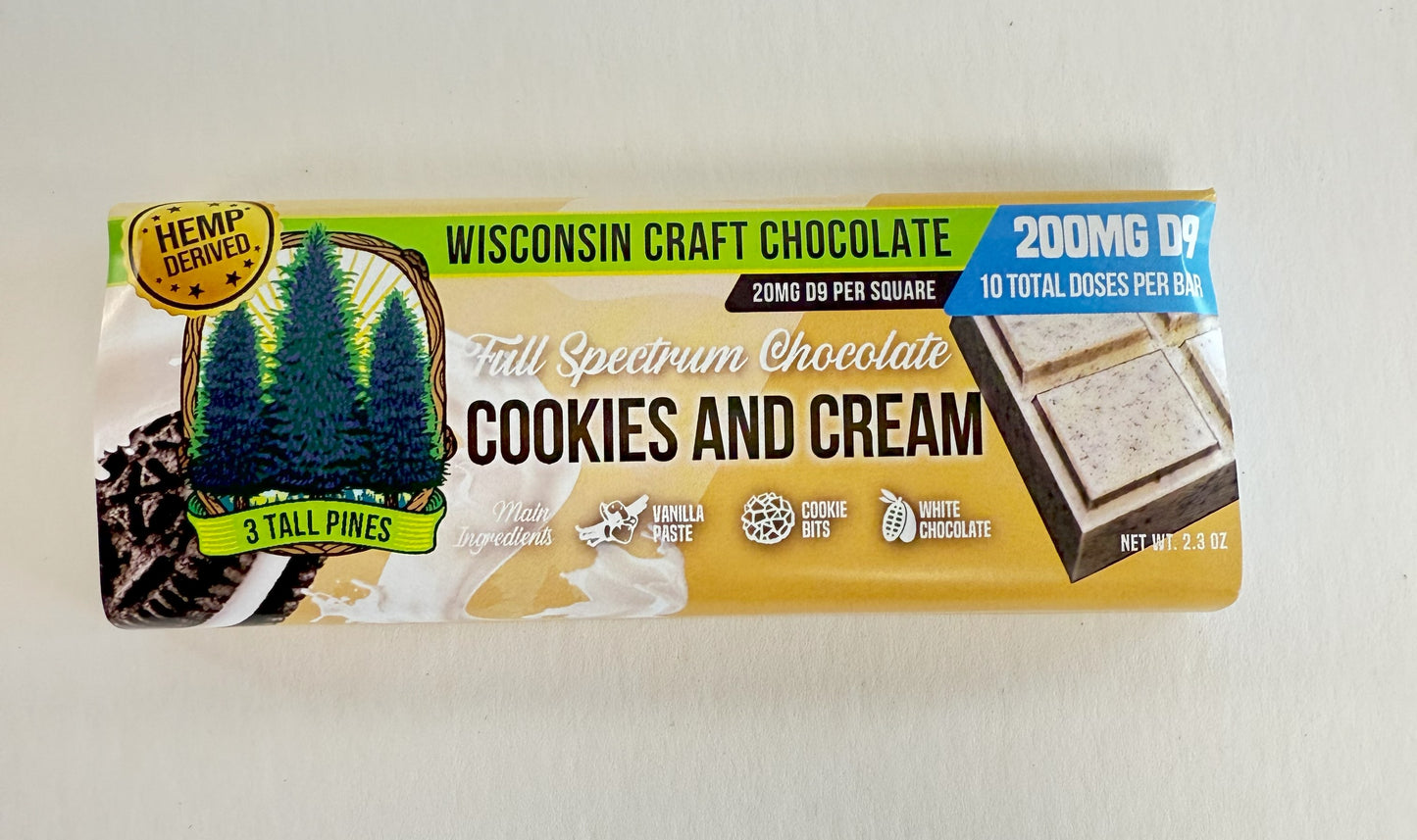 Cookies & Cream Chocolate Bar (450mg CBD / 100mg THC)